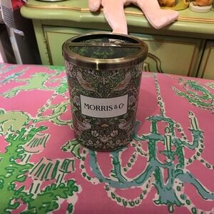 Morris & Co. Floral green strawberry thief printed glass Toothbrush holder